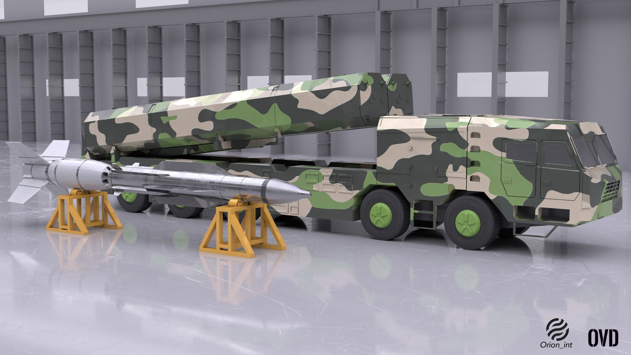 DF-100 sa poprečnim presekom rakete