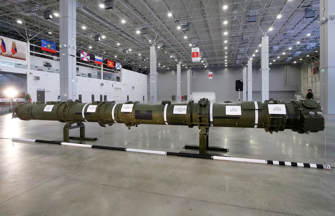Komponente sistema krstarećih raketa SSC-8/9M729 izložene su tokom brifinga za novinare, koji su organizovala ruska ministarstva odbrane i spoljnih poslova, u Patriot Ekspocentru blizu Moskve, Rusija, 23. januara 2019. Reuters
