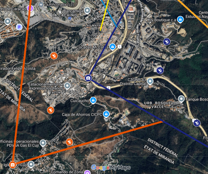 POV E u tamnoplavoj i POV A u tamnonarandžastoj