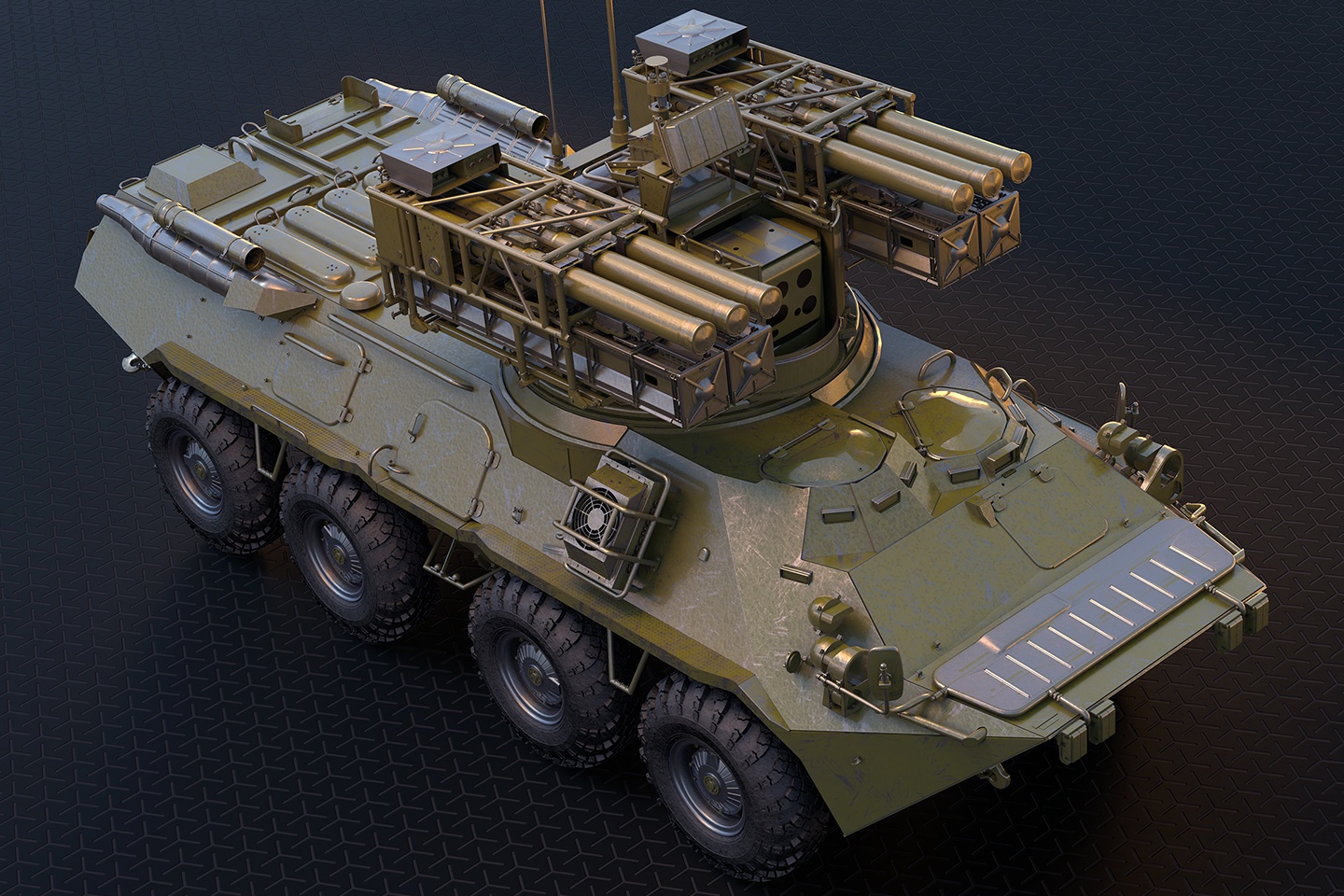 Ilustracija PVO sistema kratkog dometa KRONA koncerna Kalašnjikov: pogled odozgo