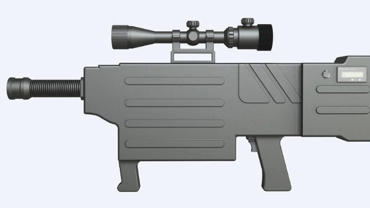 Render eksperimentalnog laserskog prenosnog oružja ZKZM‑500 kompanije ZKZM Laser